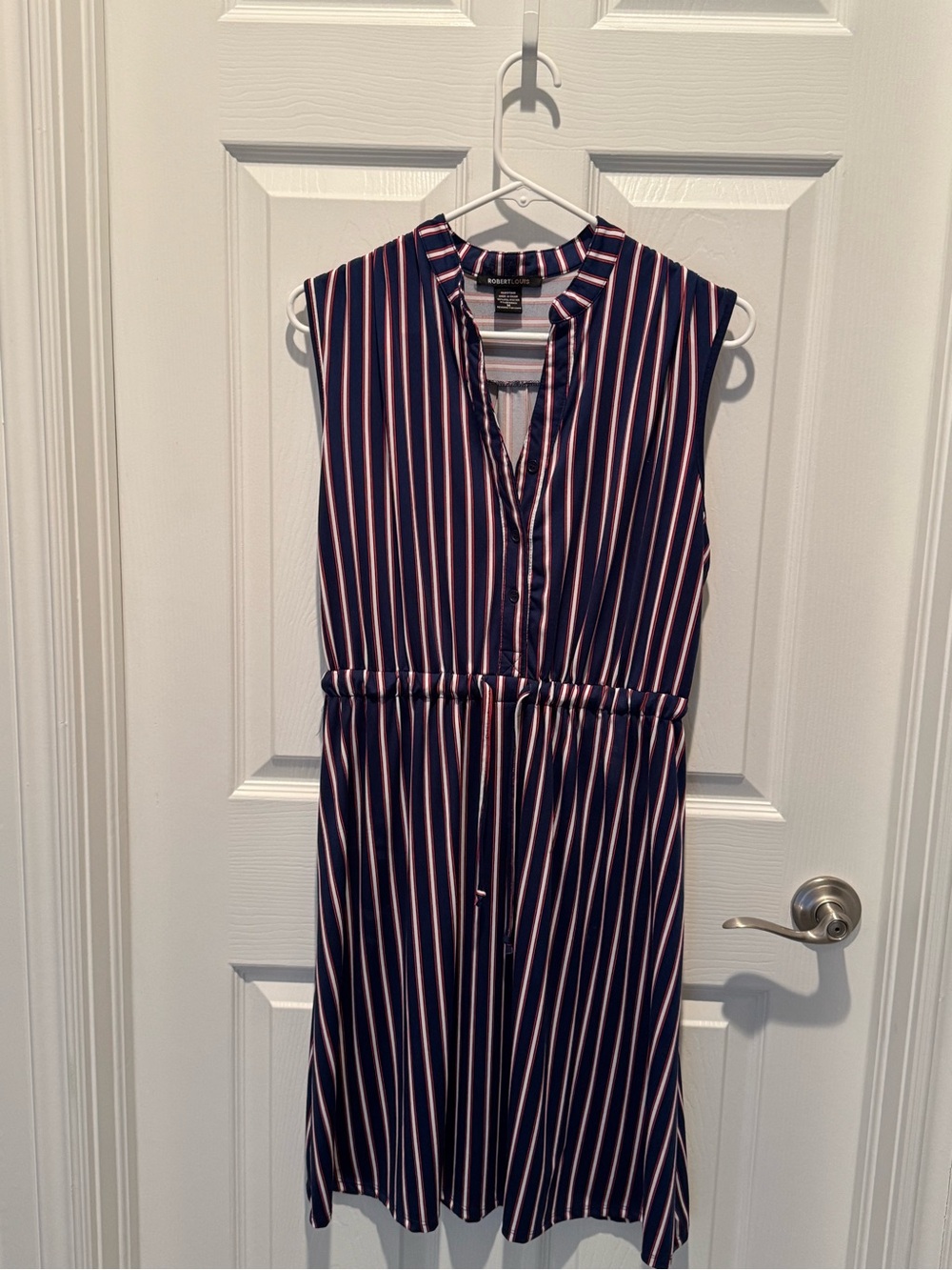 Sleeveless red, white and blue Striped Women’s Dress